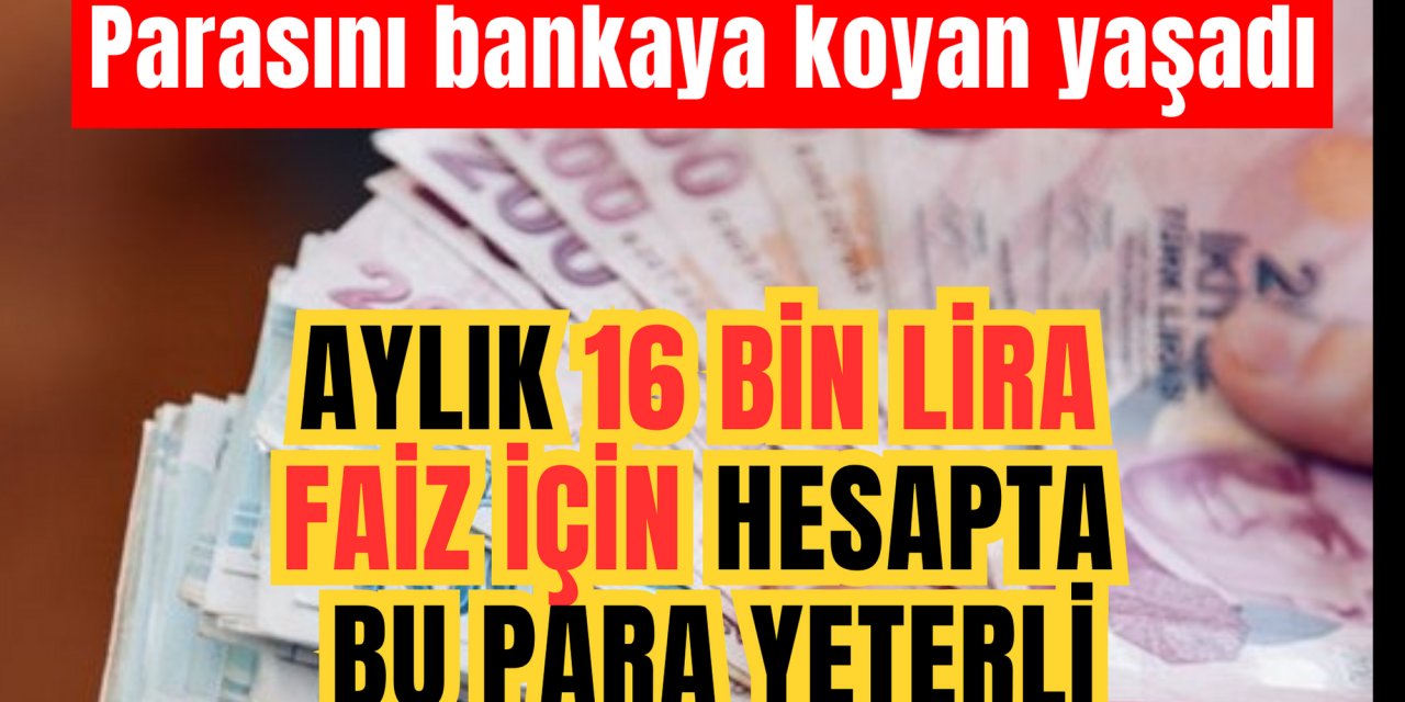 Parasını bankaya koyan yaşadı: Bu kadar birikime 16 bin lira faiz verilecek