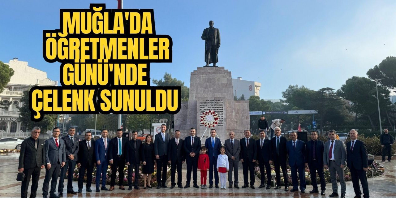 Muğla'da Öğretmenler Günü'nde çelenk sunuldu