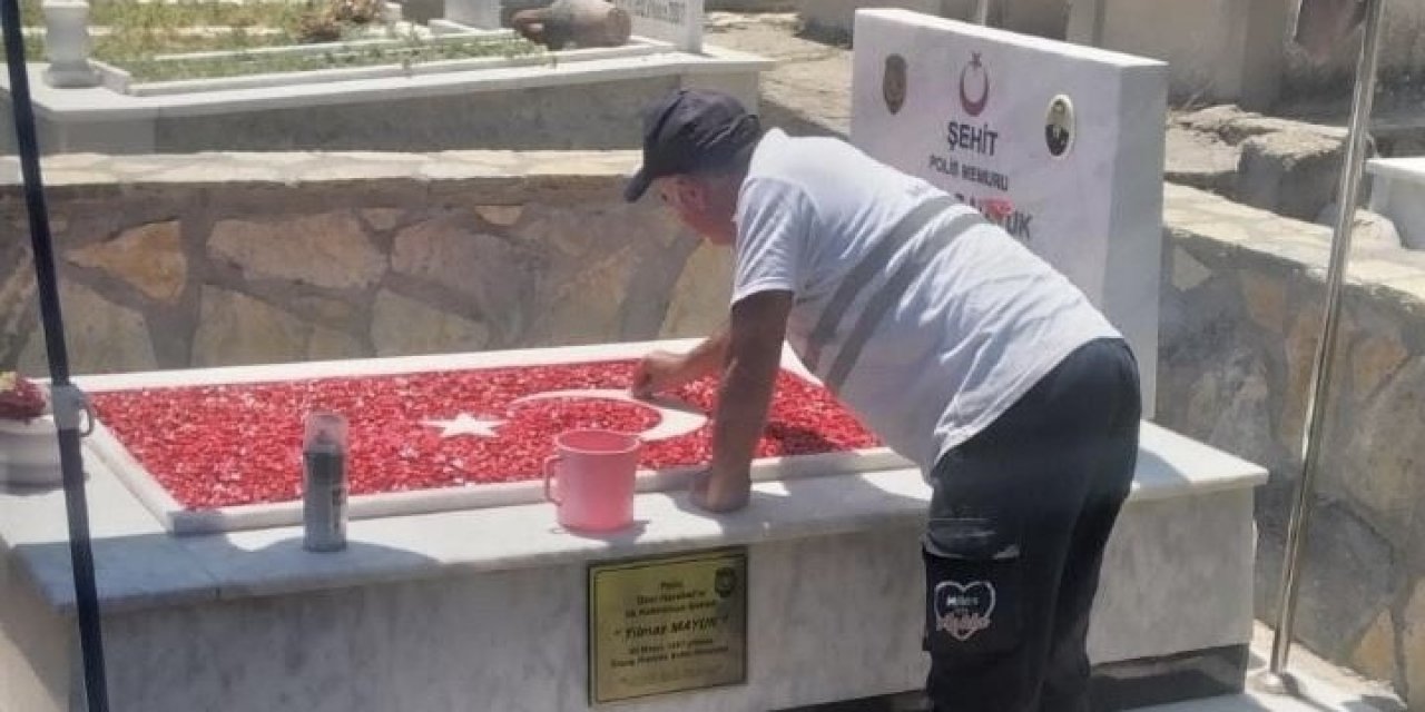Milas Şehir Mezarlığı’ndaki özel harekat polisinin şehitliği yenilendi