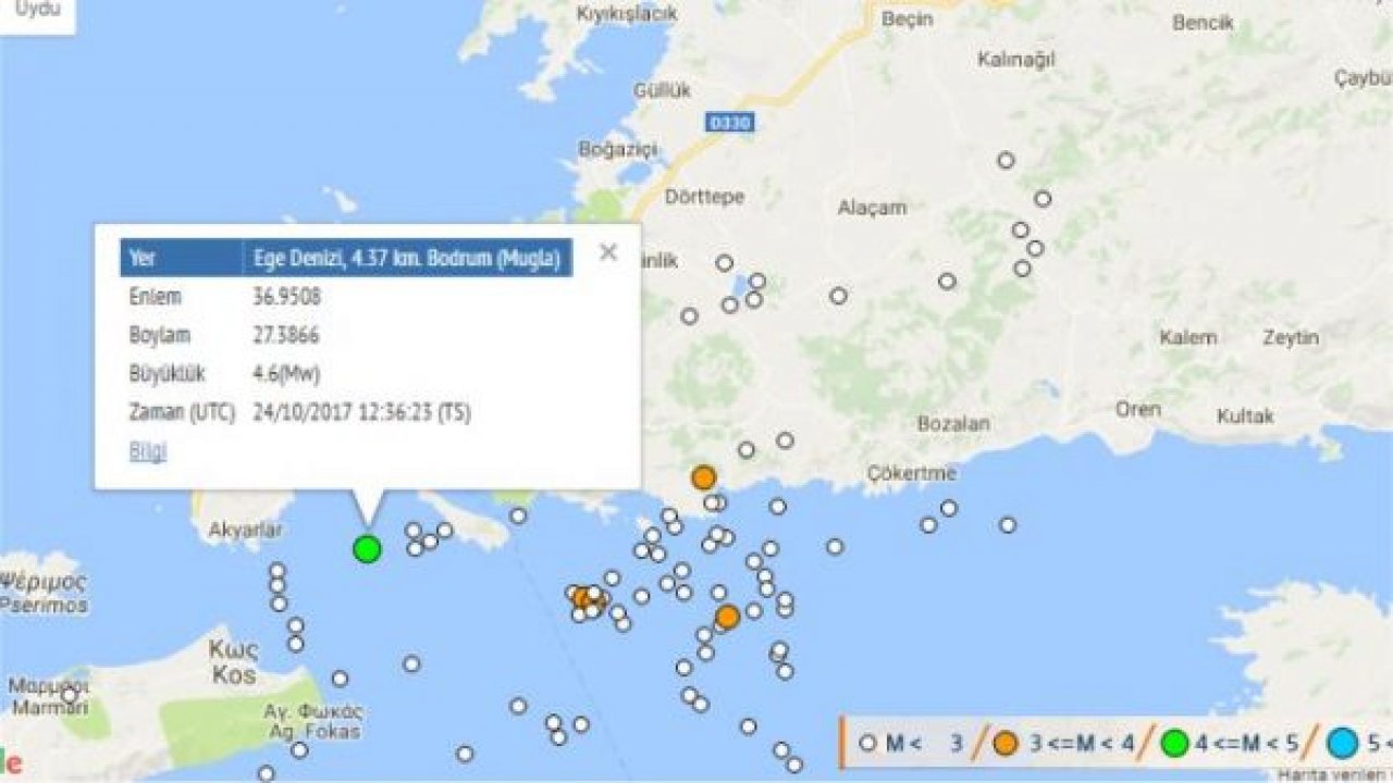 Bodrum'da deprem