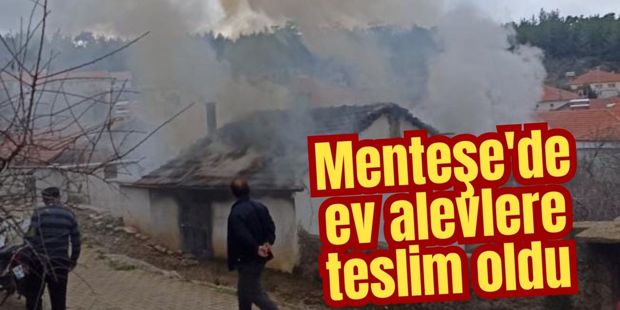 Menteşe'de ev alevlere teslim oldu