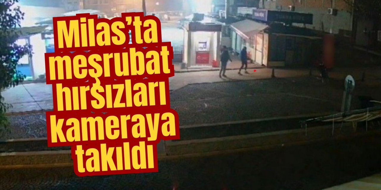 Milas’ta meşrubat hırsızları kameraya takıldı