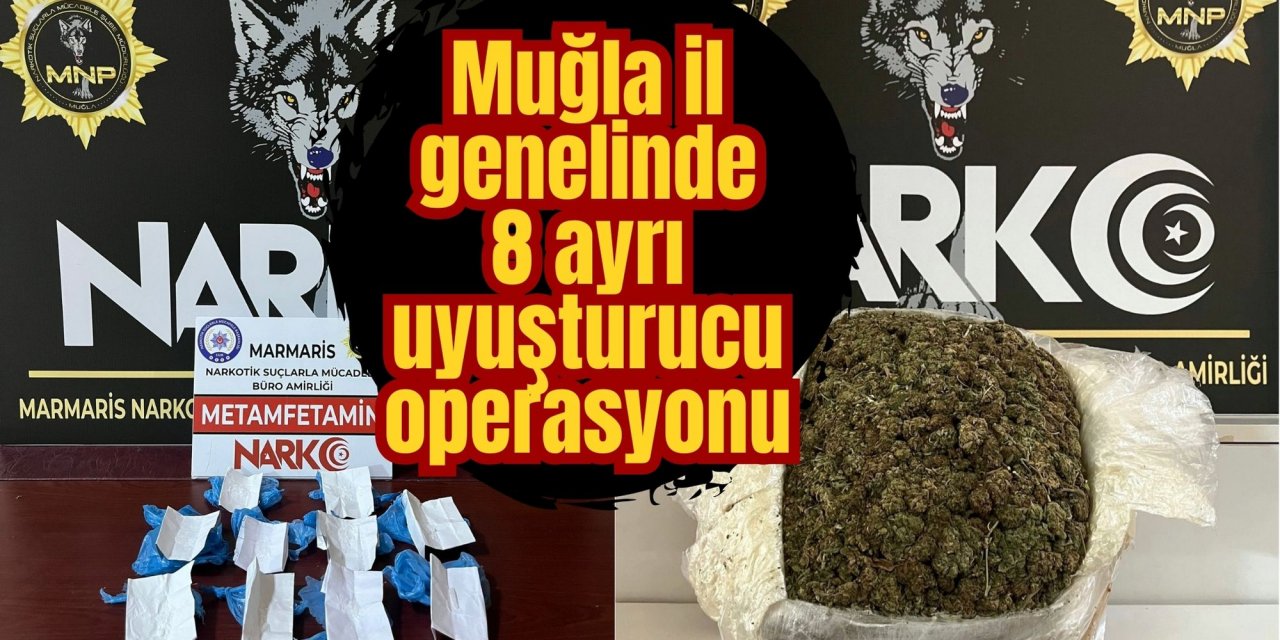 Muğla il genelinde 8 ayrı uyuşturucu operasyonu