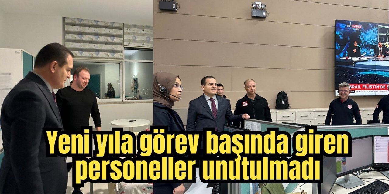 Muğla'da yeni yıla görev başında giren personeller unutulmadı