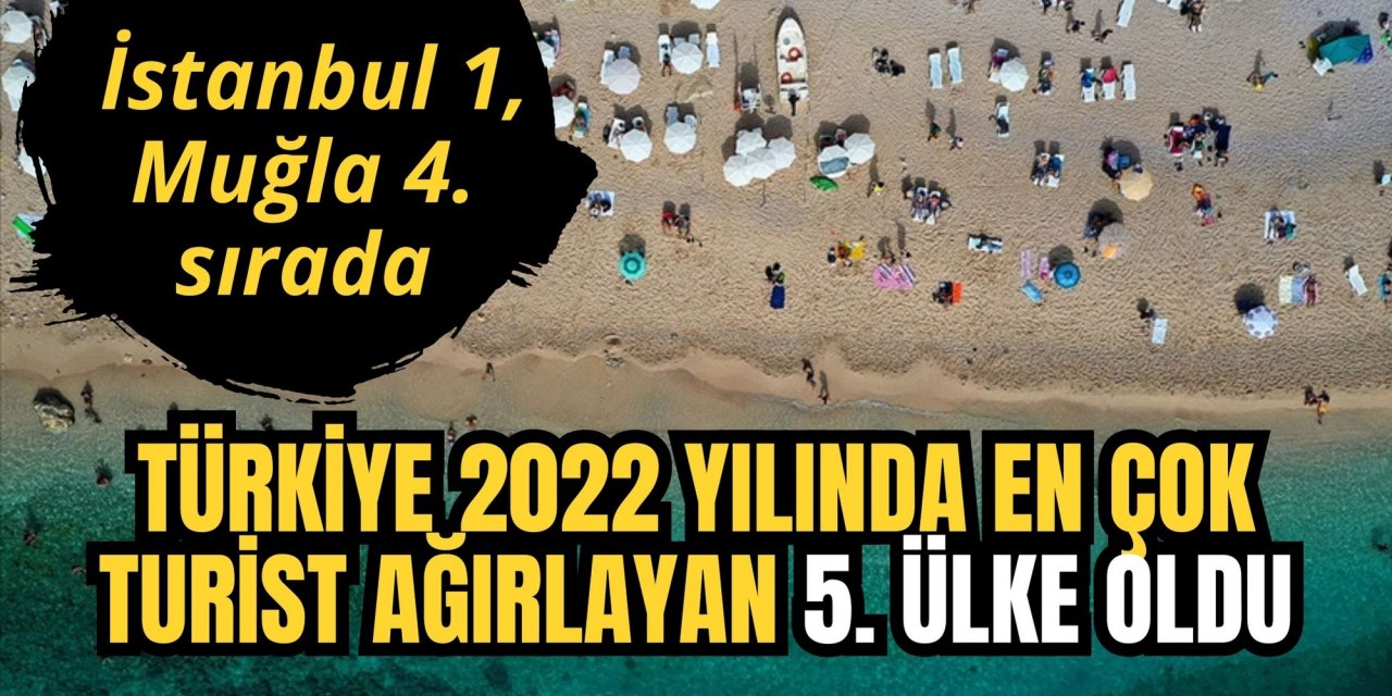 Türkiye 2022 yılında en çok turist ağırlayan 5. ülke oldu, İstanbul 1, Muğla 4. sırada