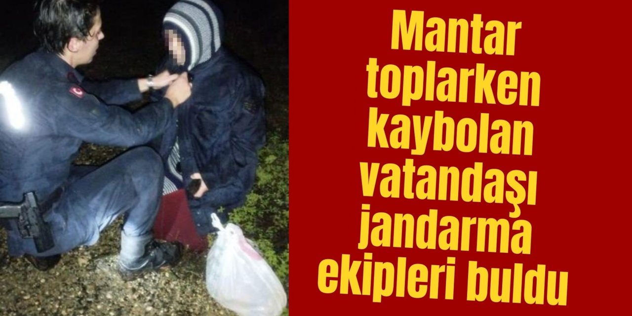Mantar toplarken kaybolan vatandaşı jandarma ekipleri buldu