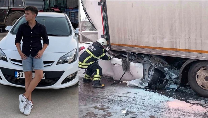 17 yaşındaki gencin feci ölümü! Otomobil kamyona ok gibi saplandı