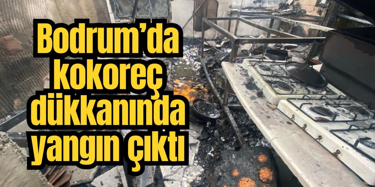 Bodrum’da kokoreç dükkanında yangın çıktı