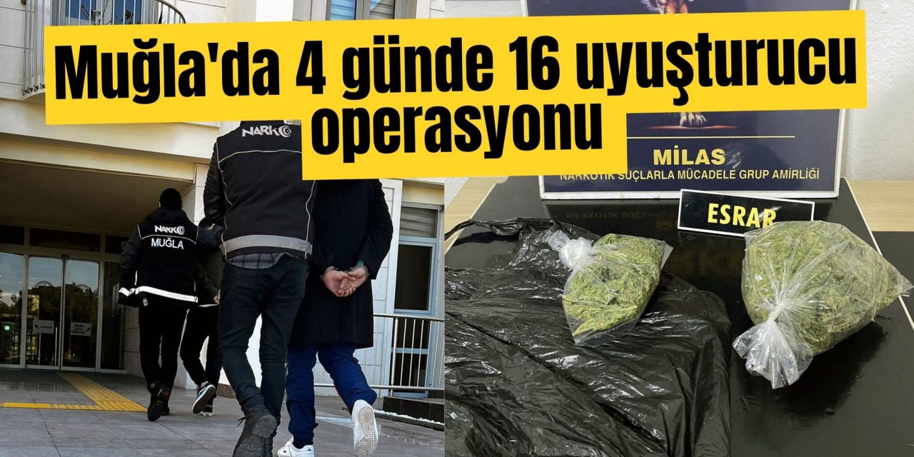 Muğla'da 4 günde 16 uyuşturucu operasyonu