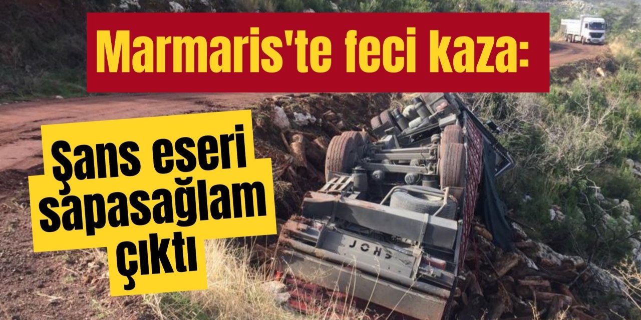 Marmaris'te feci kaza: Şans eseri sapasağlam çıktı