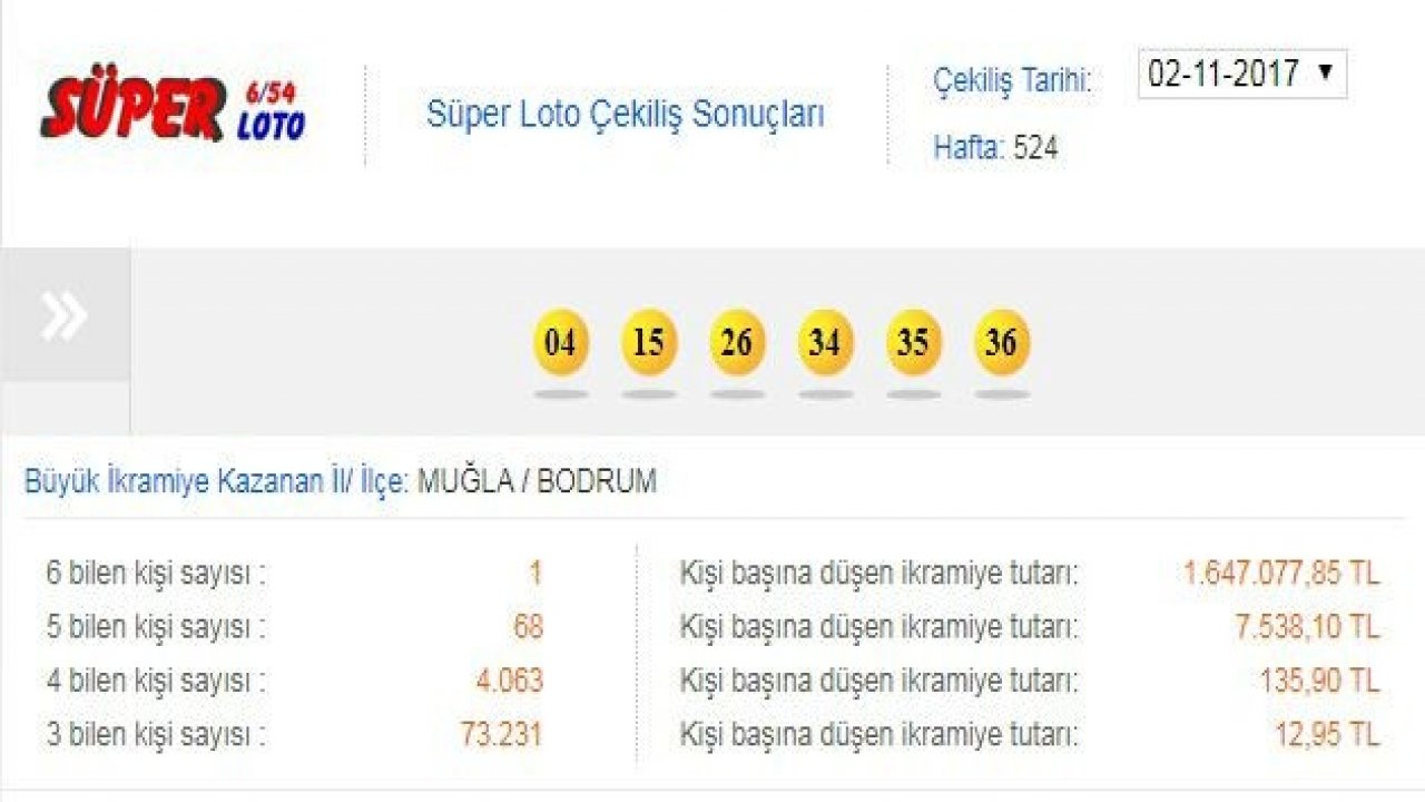 Büyük ikramiye Bodrum'a çıktı