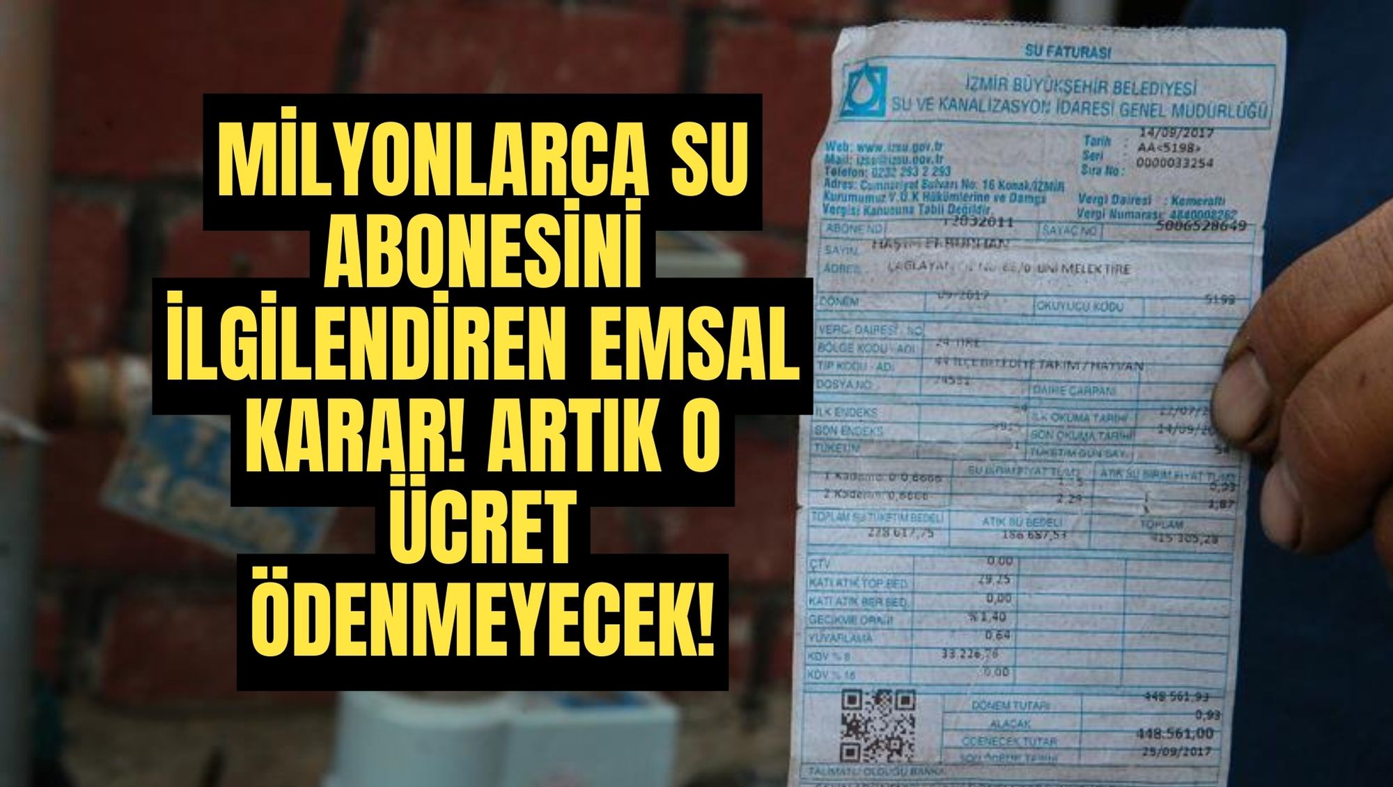 MİLYONLARCA SU ABONESİNİ İLGİLENDİREN EMSAL KARAR! ARTIK O ÜCRET ÖDENMEYECEK!