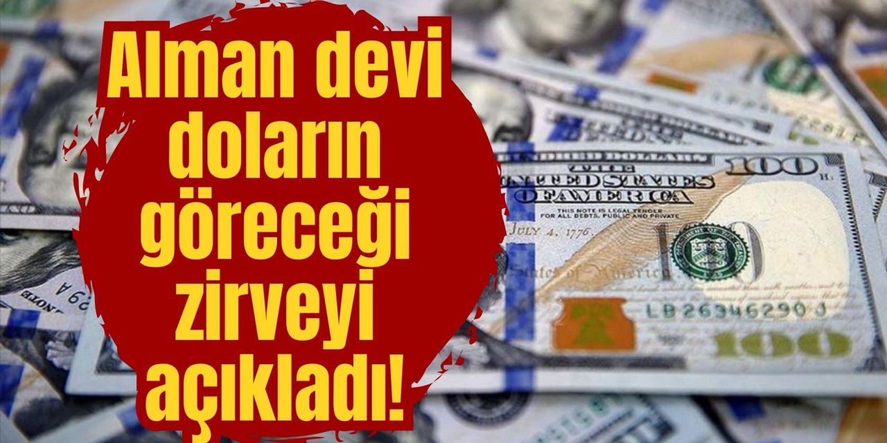 Alman devi doların göreceği zirveyi açıkladı!