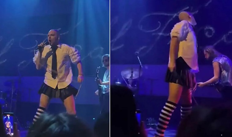 Ünlü oyuncu sahneye etekle çıktı