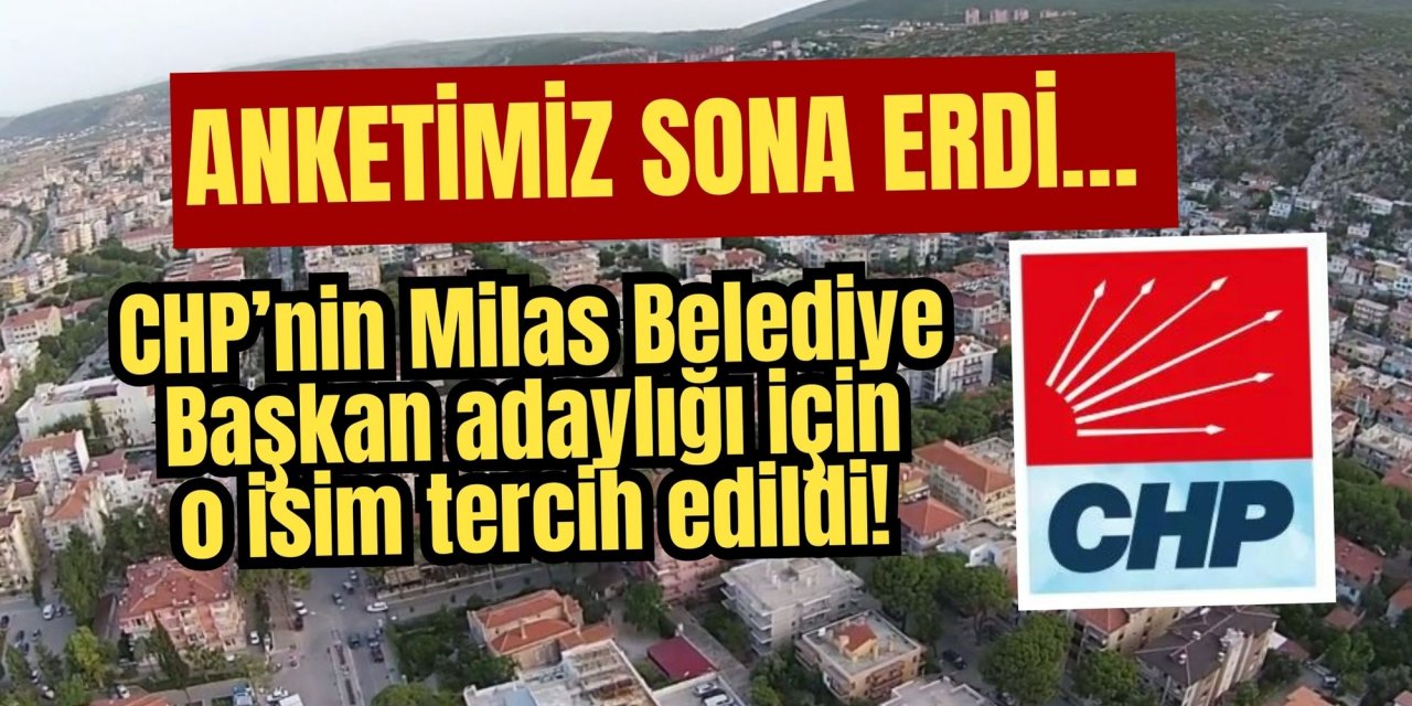 ANKETİMİZ SONA ERDİ… CHP’nin Milas Belediye Başkan adaylığı için o isim tercih edildi!