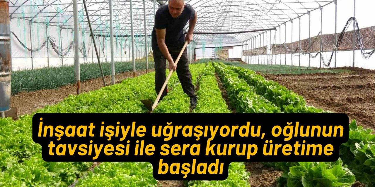 İnşaat işiyle uğraşıyordu, oğlunun tavsiyesi ile sera kurup üretime başladı