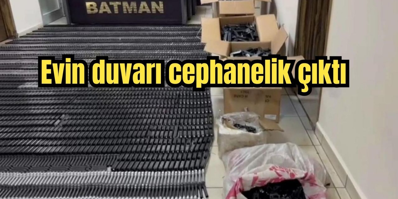 Evin duvarı cephanelik çıktı