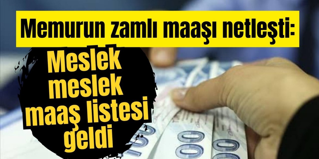 Memurun zamlı maaşı netleşti: Meslek meslek maaş listesi geldi