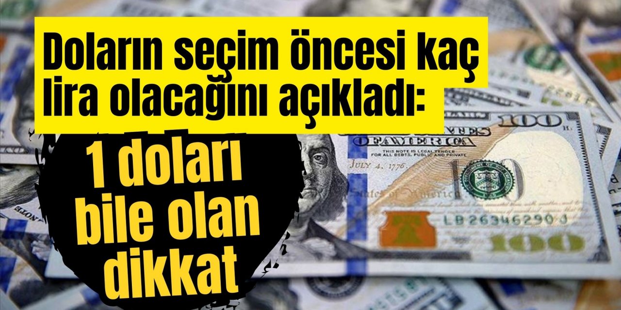 Doların seçim öncesi kaç lira olacağını açıkladı: 1 doları bile olan dikkat