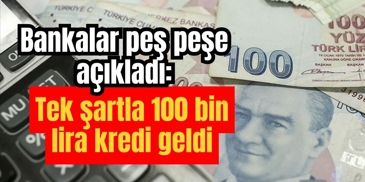 Bankalar peş peşe açıkladı: Tek şartla 100 bin lira kredi geldi