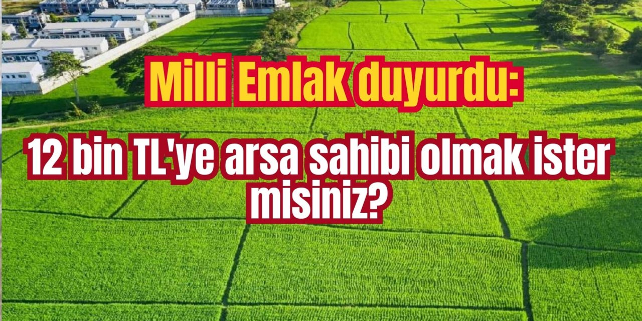 Milli Emlak duyurdu: 12 bin TL'ye arsa sahibi olmak ister misiniz?