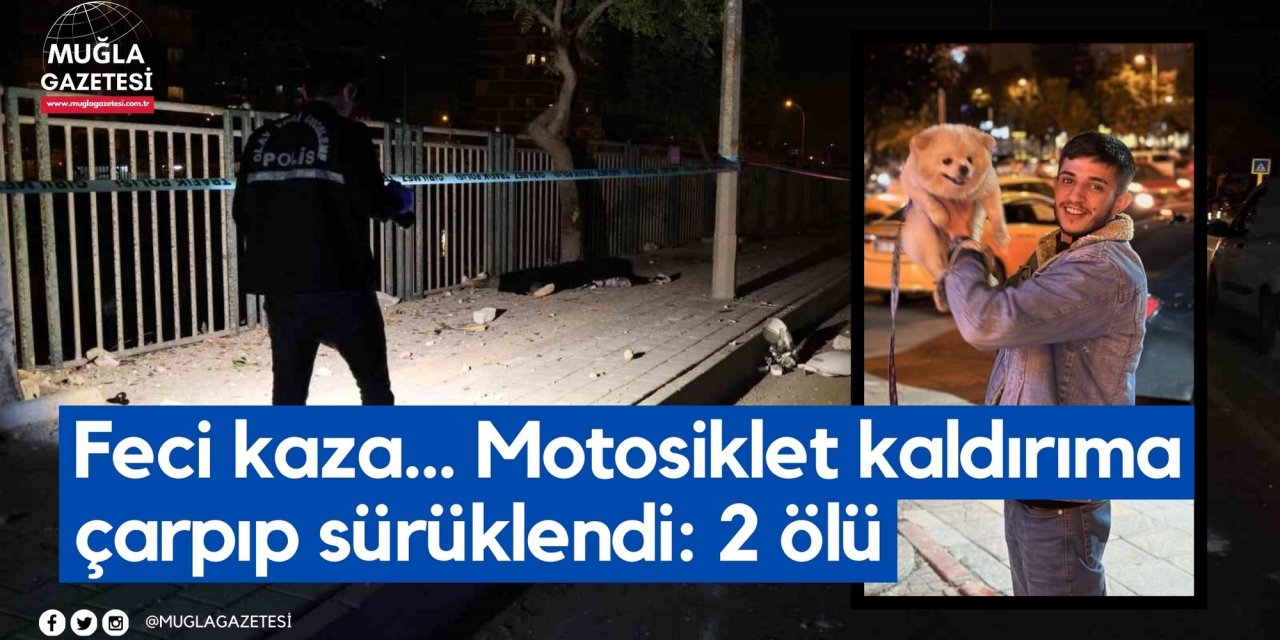 Feci kaza... Motosiklet kaldırıma çarpıp sürüklendi: 2 ölü