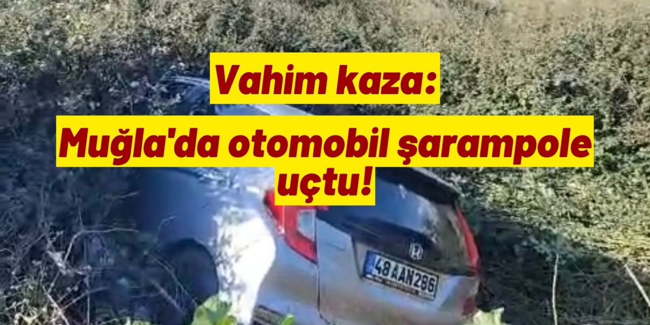 Vahim kaza: Muğla'da otomobil şarampole uçtu!
