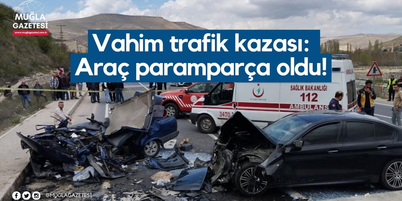 Vahim trafik kazası: Araç paramparça oldu!
