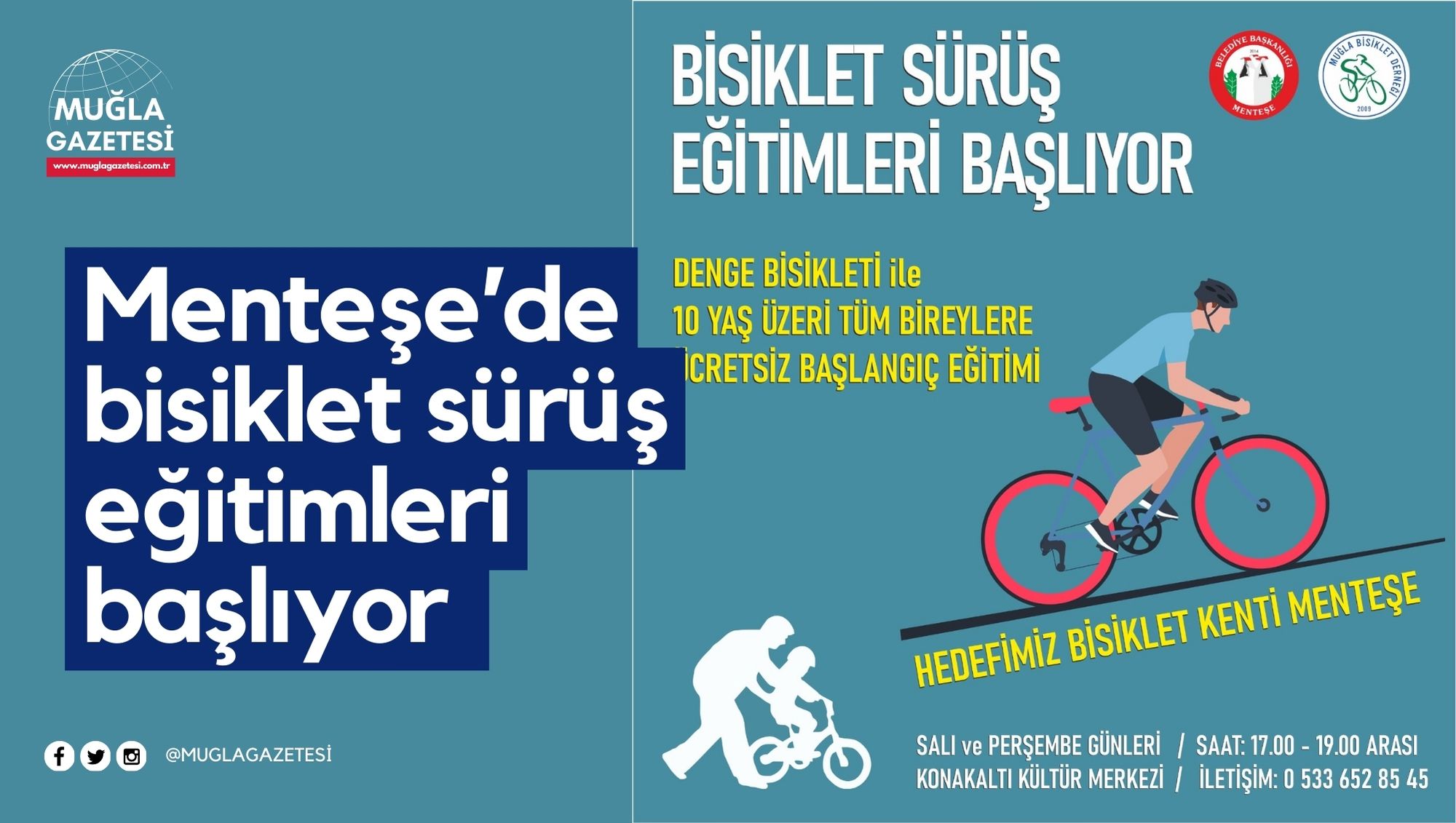 Menteşe’de bisiklet sürüş eğitimleri başlıyor