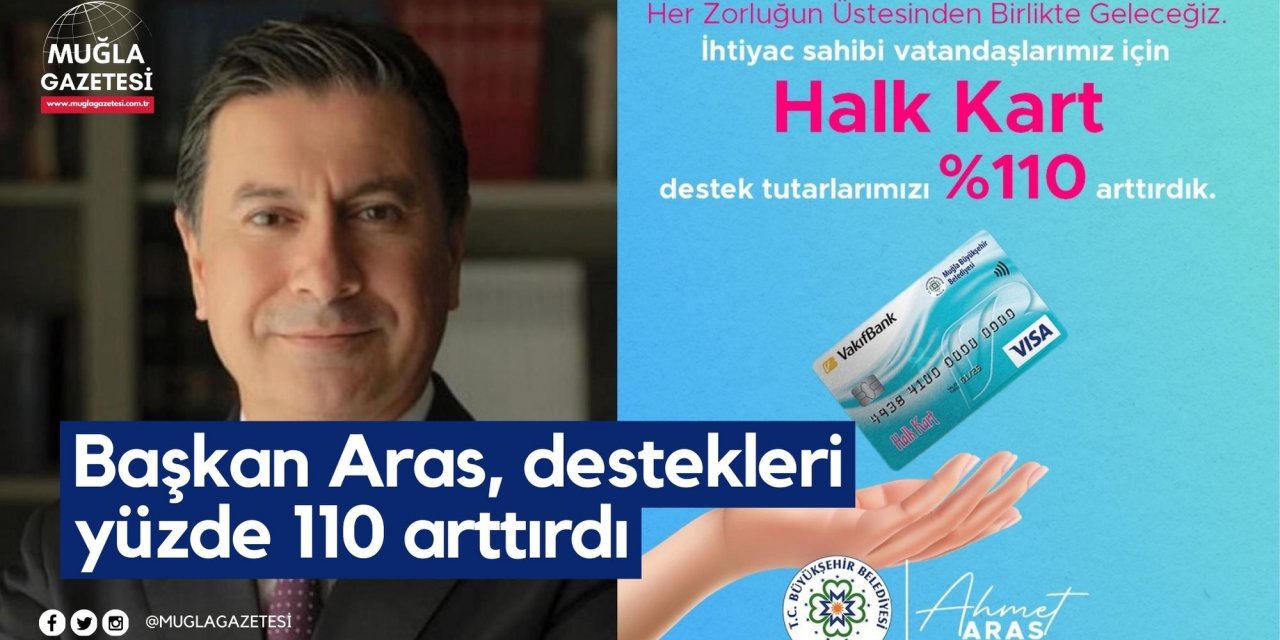 Başkan Aras, destekleri yüzde 110 arttırdı