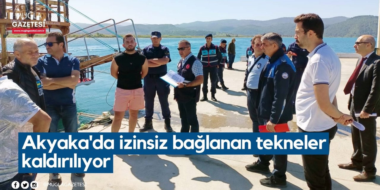Akyaka'da izinsiz bağlanan tekneler kaldırılıyor