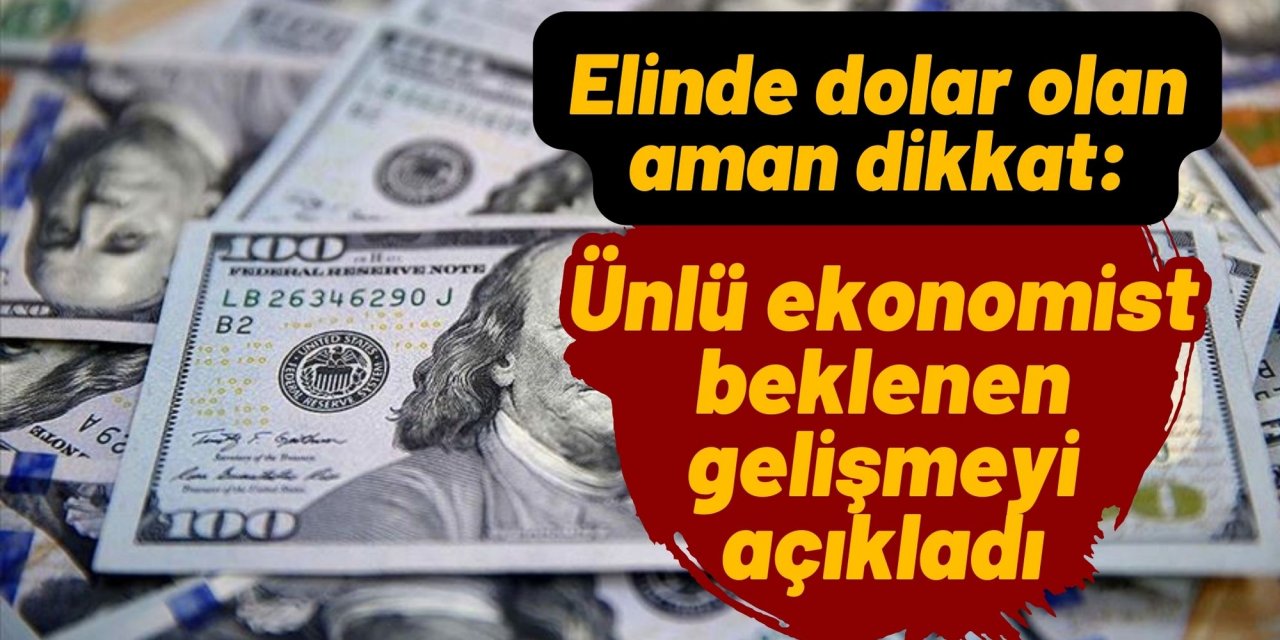 Elinde dolar olan aman dikkat: Ünlü ekonomist beklenen gelişmeyi açıkladı