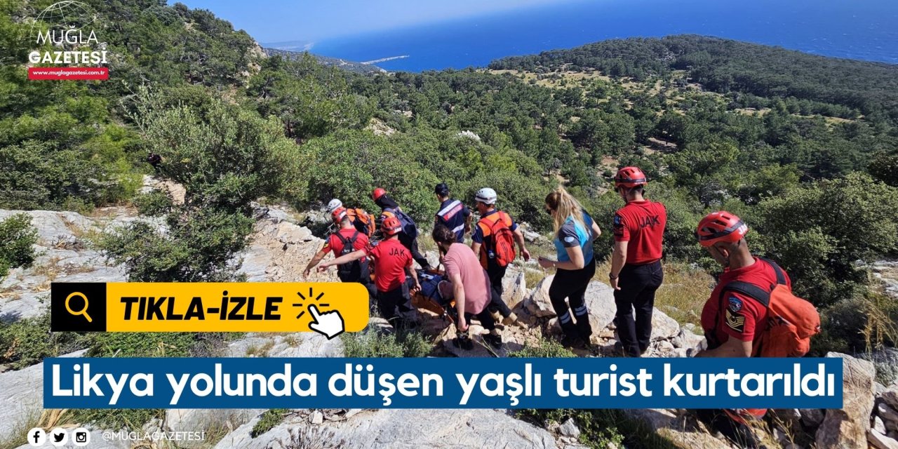 Likya yolunda düşen yaşlı turist kurtarıldı