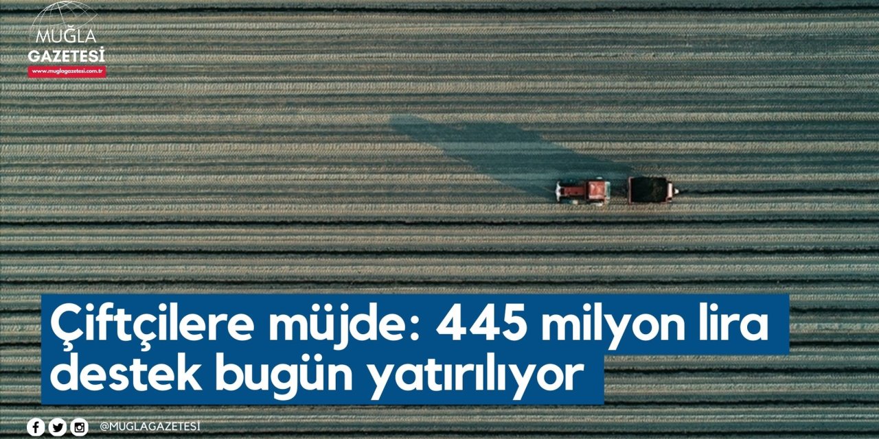 Çiftçilere müjde: 445 milyon lira destek bugün yatırılıyor