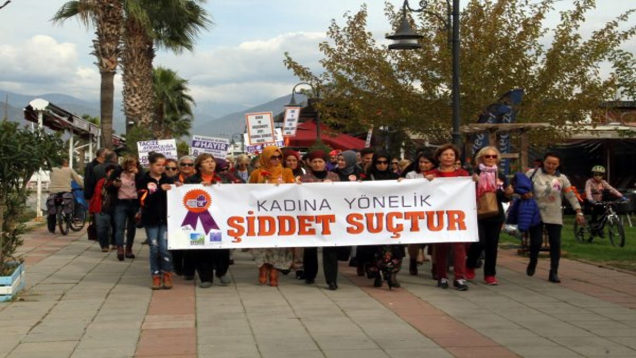 Kadına şiddete 'dur' demek için yürüdüler