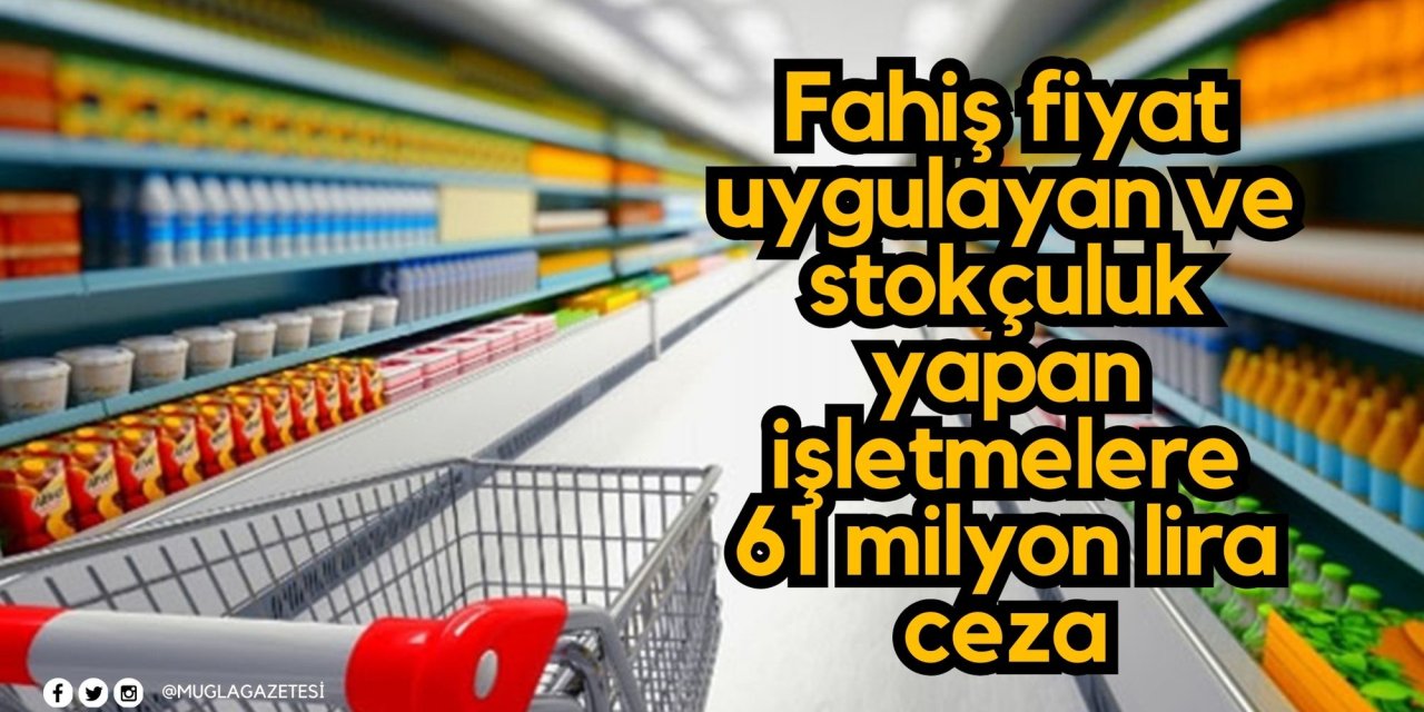 Fahiş fiyat uygulayan ve stokçuluk yapan işletmelere 61 milyon lira ceza