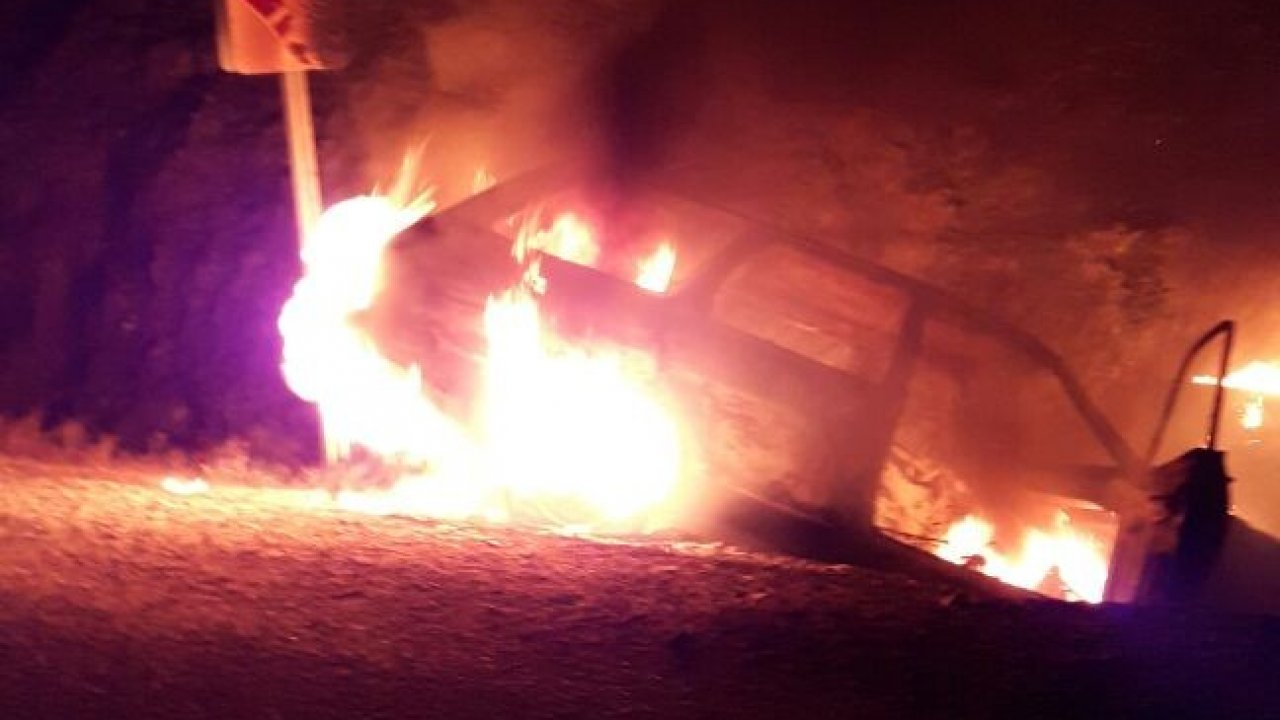 LPG’li oto cayır cayır yandı