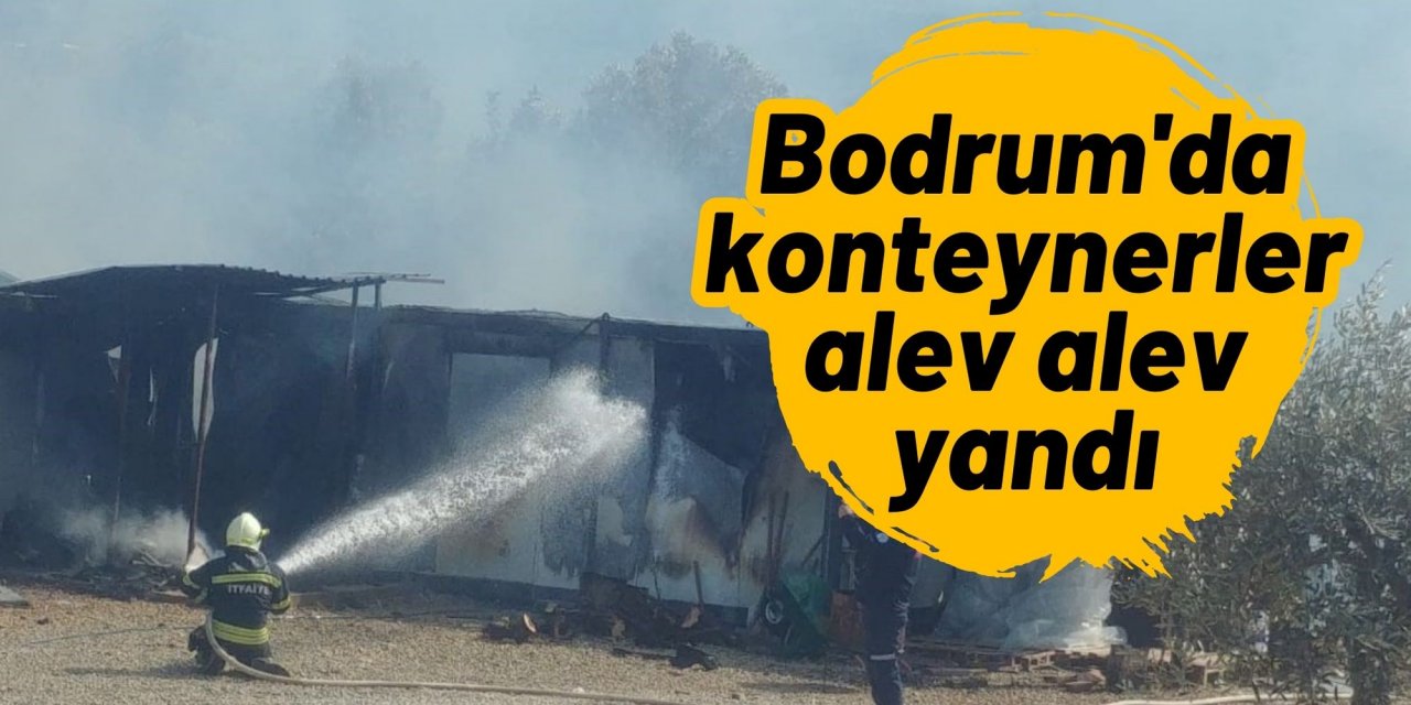 Bodrum'da konteynerler alev alev yandı