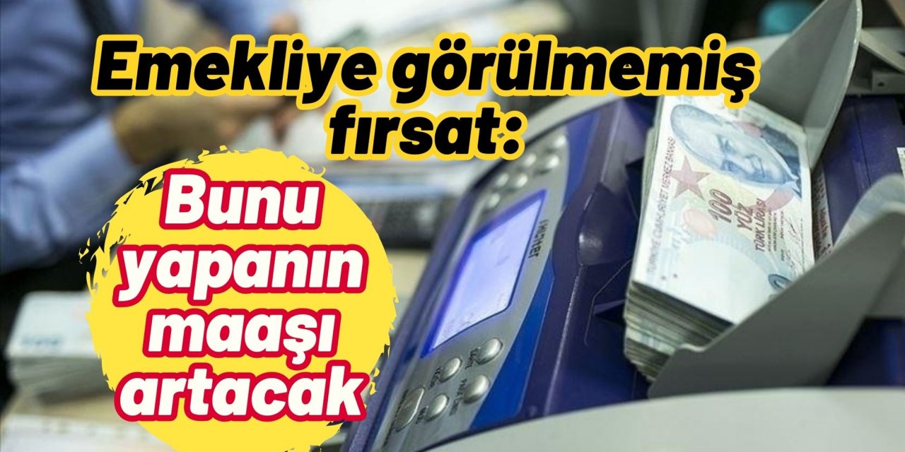 Emekliye görülmemiş fırsat: Bunu yapanın maaşı artacak