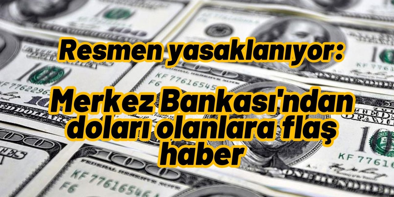 Resmen yasaklanıyor: Merkez Bankası'ndan doları olanlara flaş haber