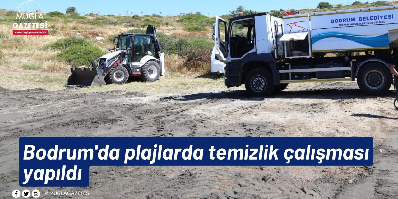 Bodrum'da plajlarda temizlik çalışması yapıldı