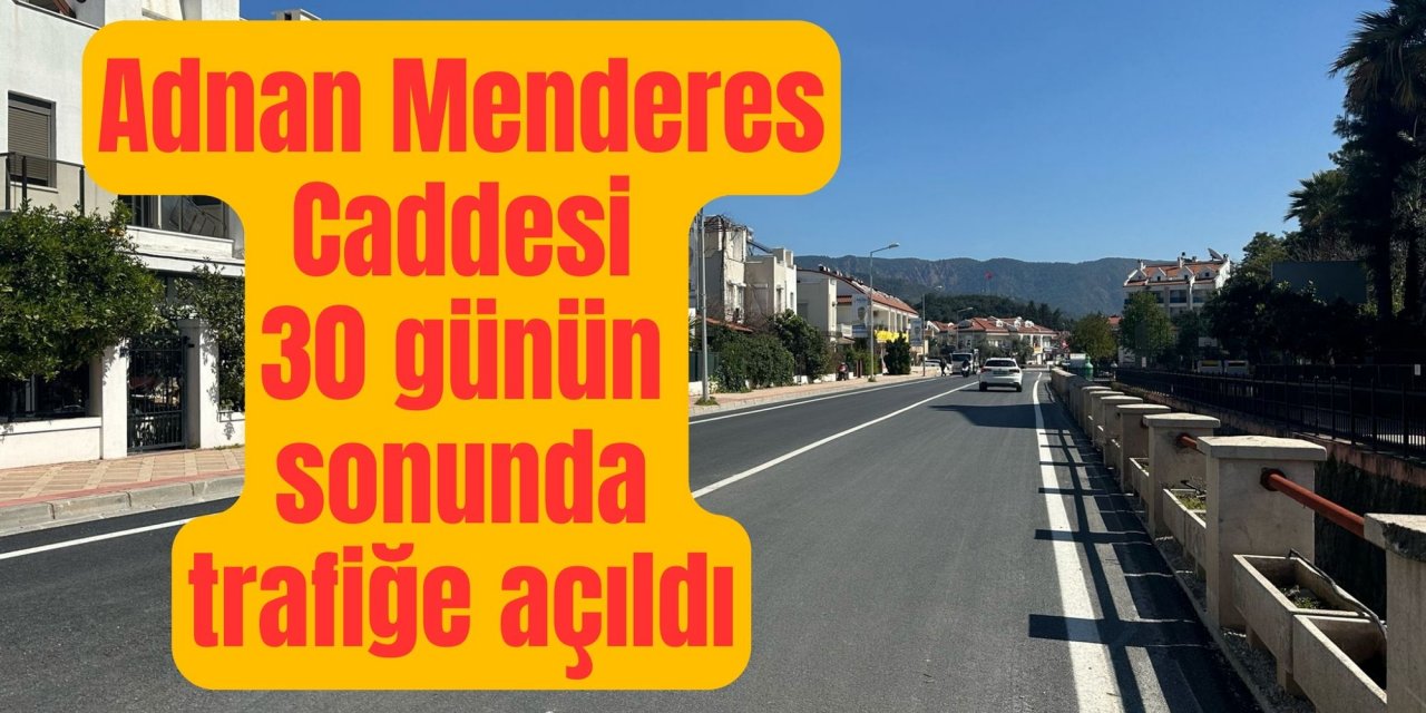 Adnan Menderes Caddesi 30 günün sonunda trafiğe açıldı