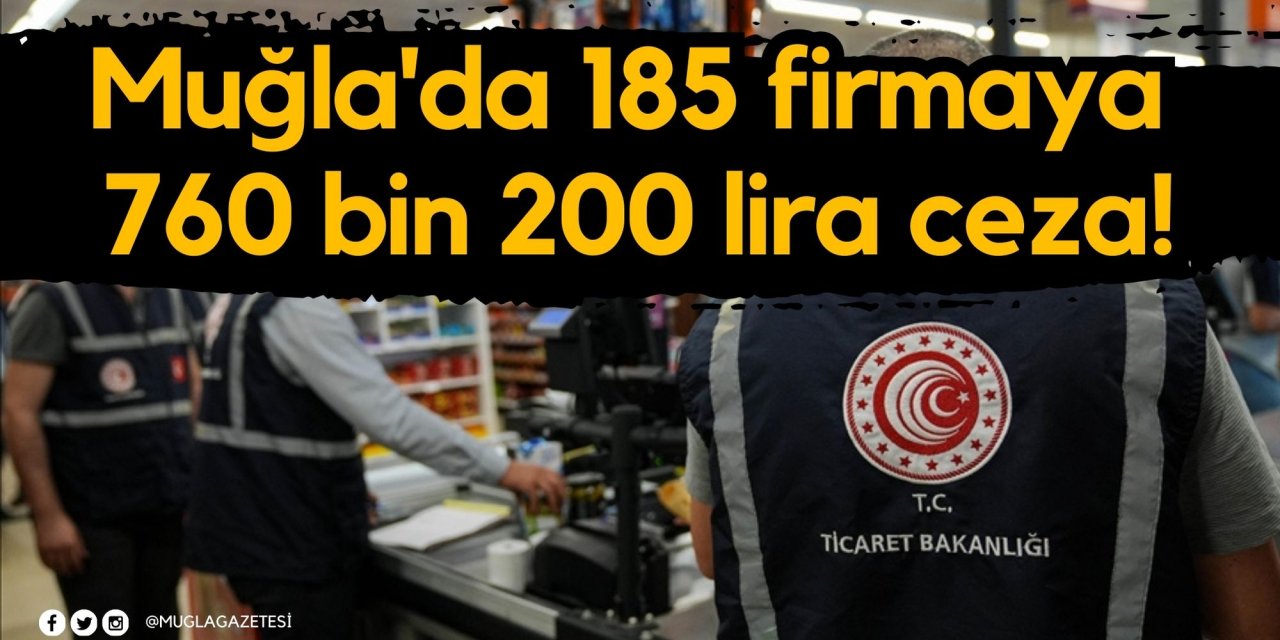 Muğla'da 185 firmaya 760 bin 200 lira ceza!