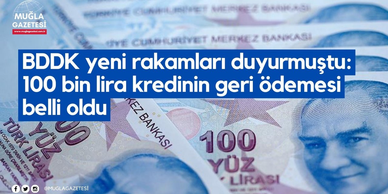 BDDK yeni rakamları duyurmuştu: 100 bin lira kredinin geri ödemesi belli oldu
