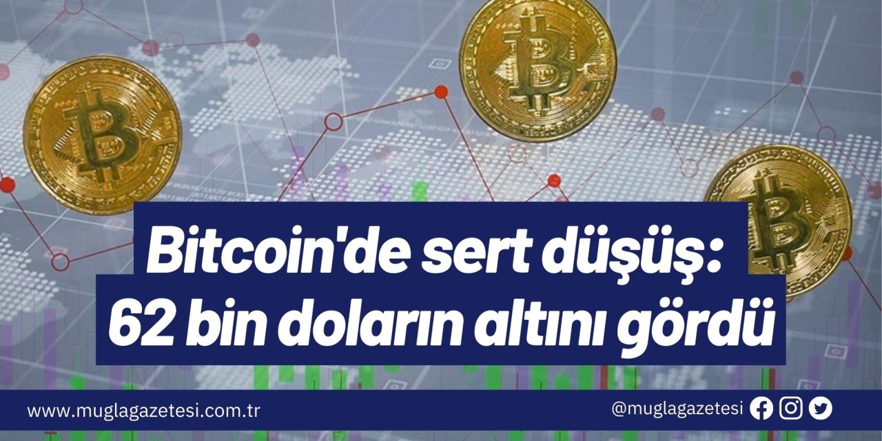 Bitcoin'de sert düşüş: 62 bin doların altını gördü