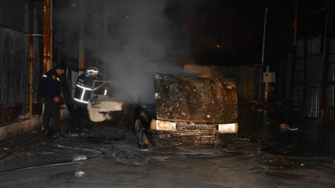 Park halindeki araç yandı