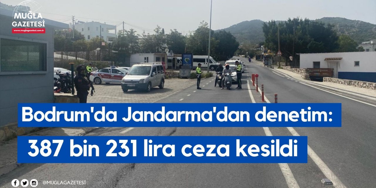 Bodrum'da Jandarma'dan denetim: 387 bin 231 lira ceza kesildi