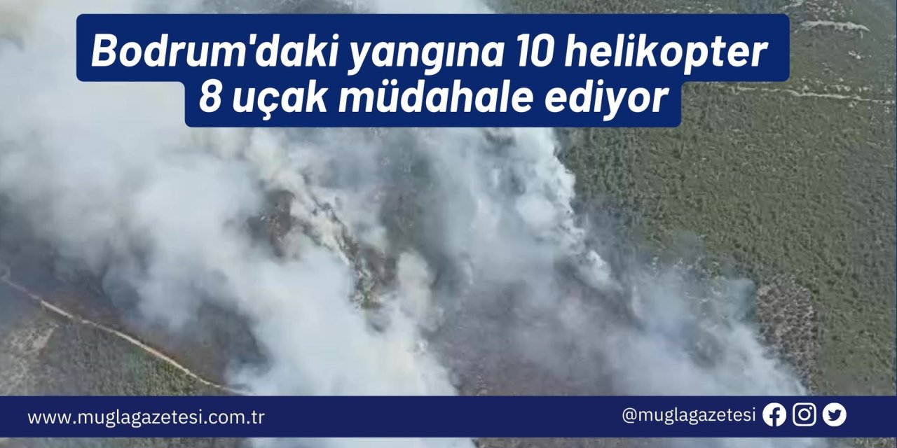 Bodrum'daki yangına 10 helikopter 8 uçak müdahale ediyor