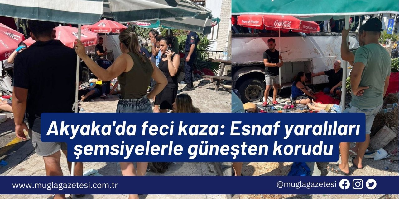 Akyaka'da feci kaza: Esnaf yaralıları şemsiyelerle güneşten korudu