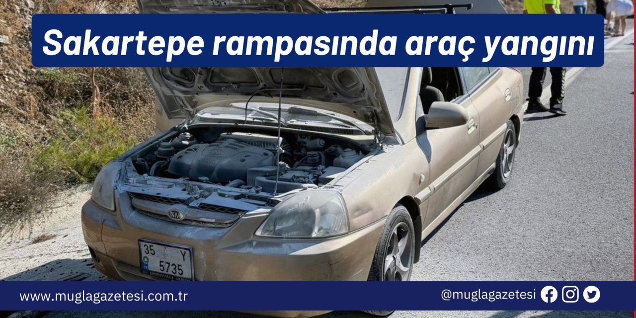 Sakartepe rampasında araç yangını